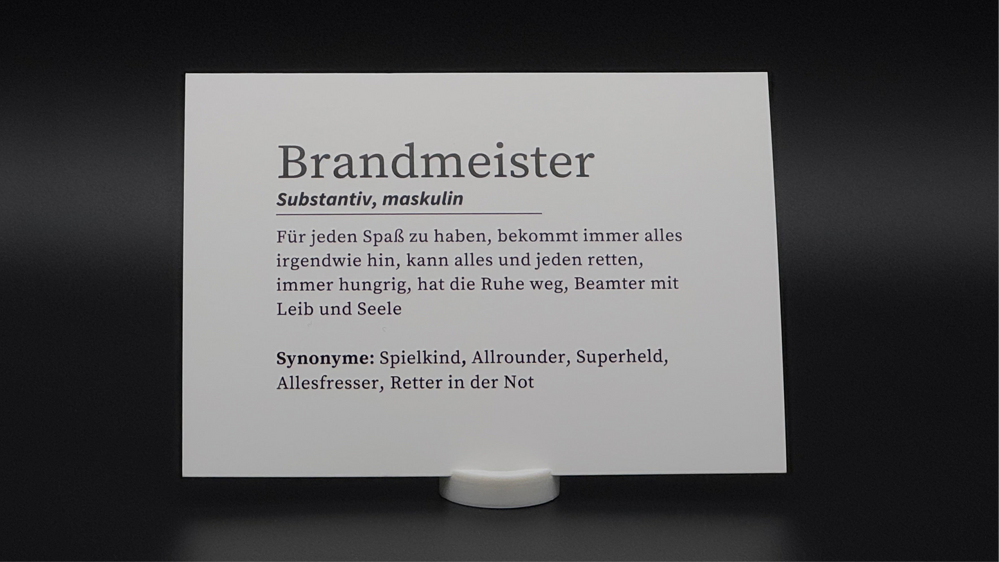 Definition Brandmeister - Postkarte