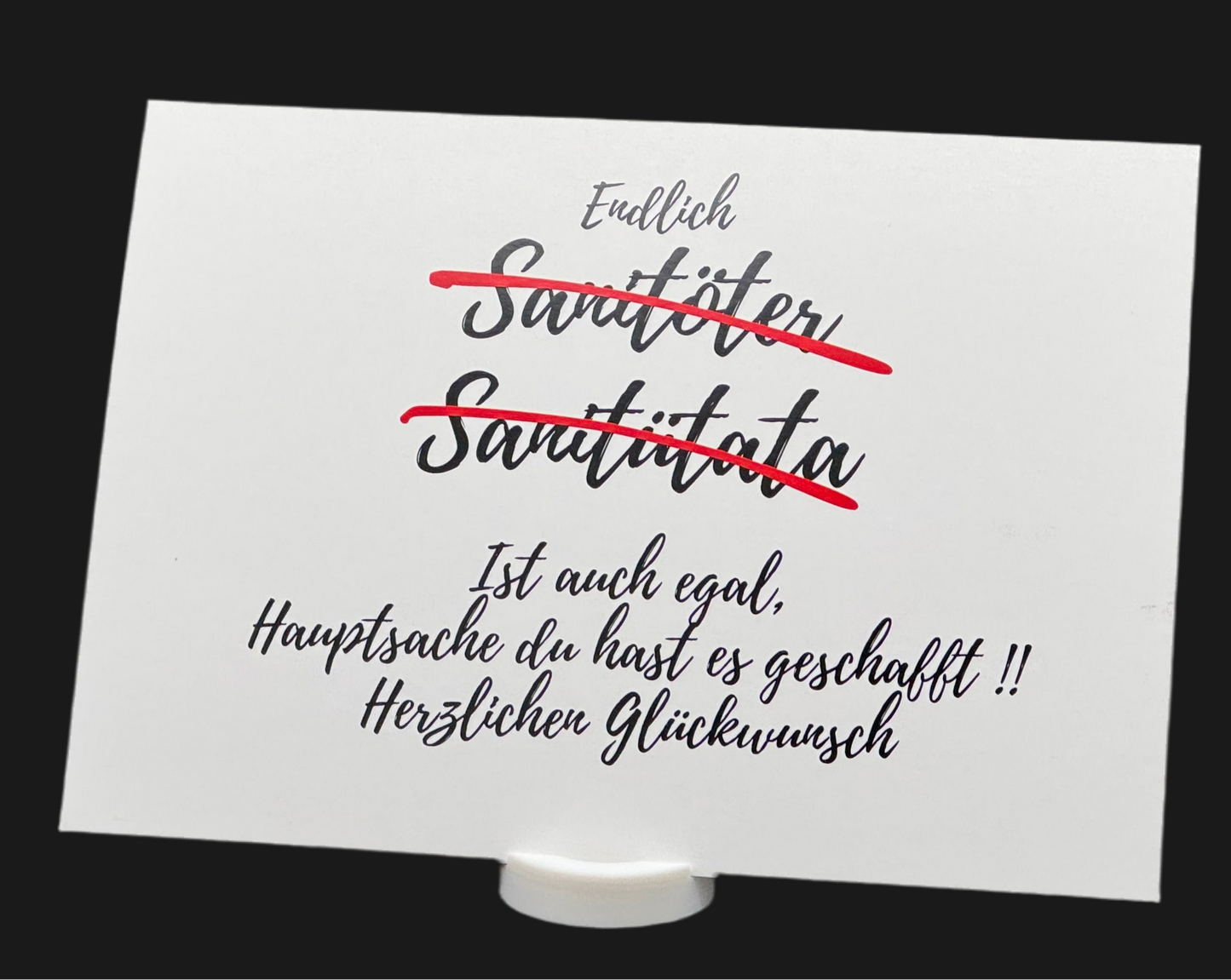 Rettungssanitäter Prüfung bestanden Postkarte
