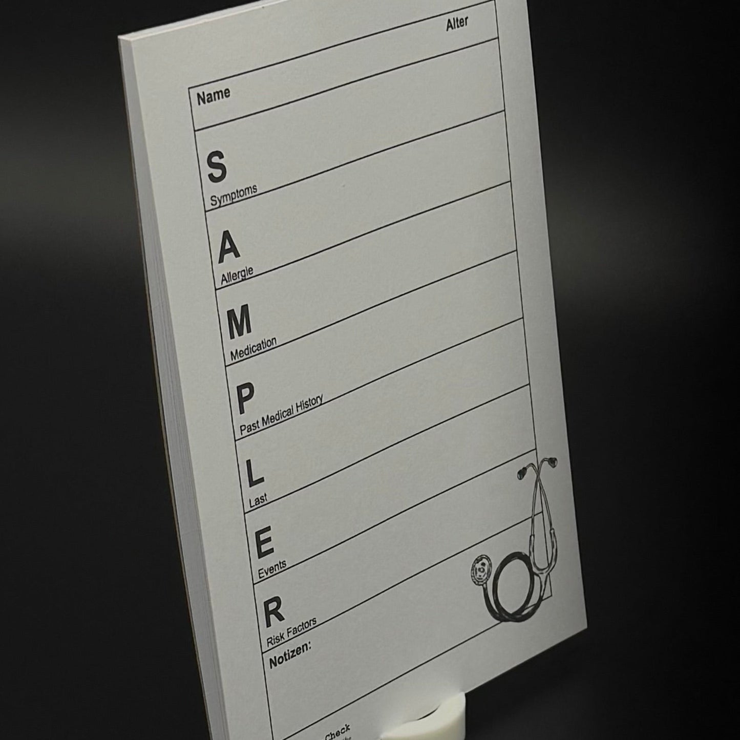 SAMPLER-Schema Hosentaschenblock