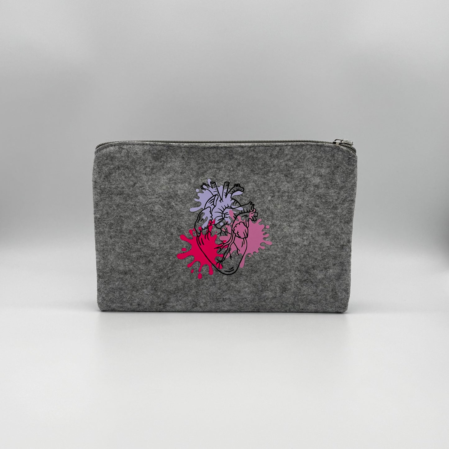 Tasche anatomisches Herz 🫀- hellgrau ( personalisierbar )