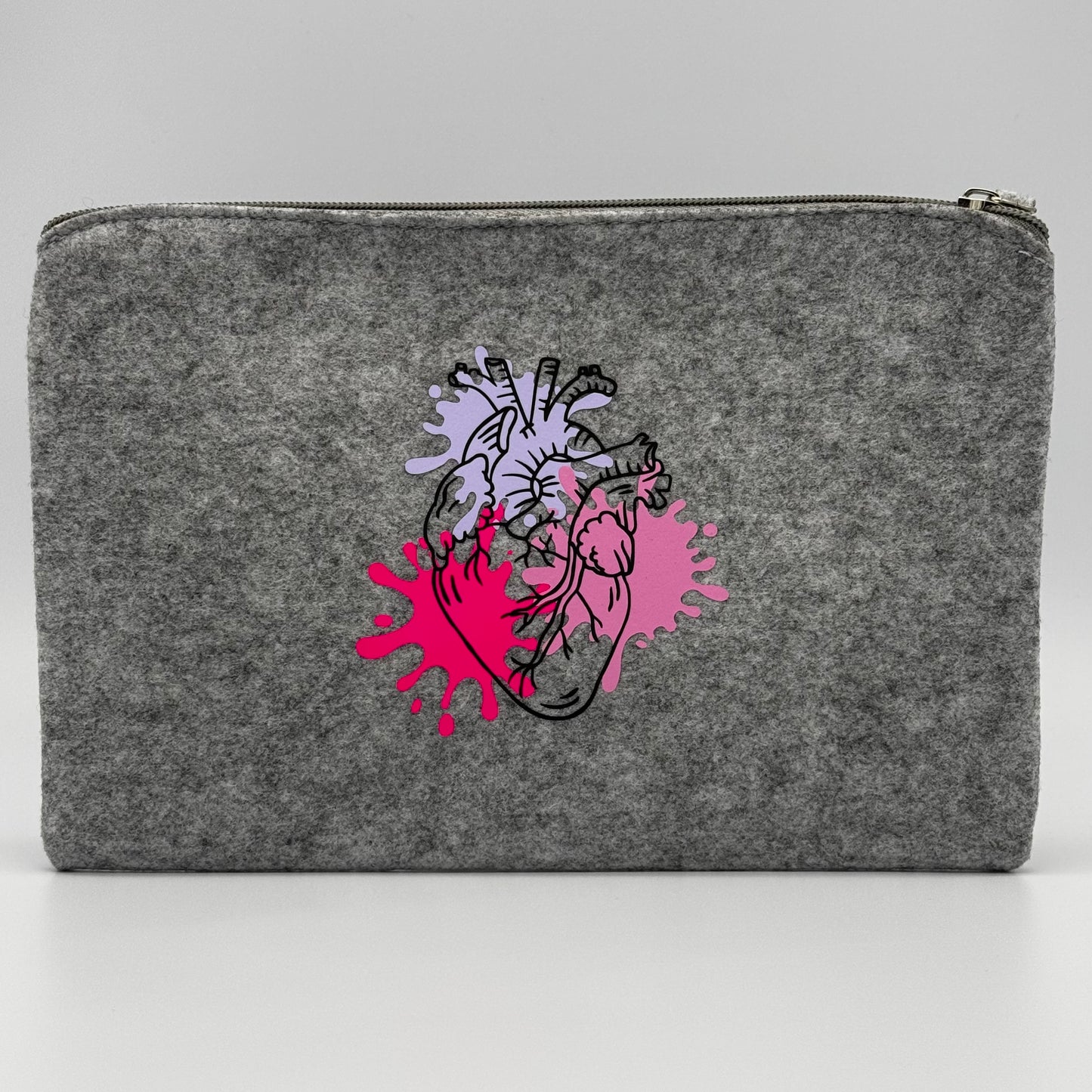 Tasche anatomisches Herz 🫀- hellgrau ( personalisierbar )