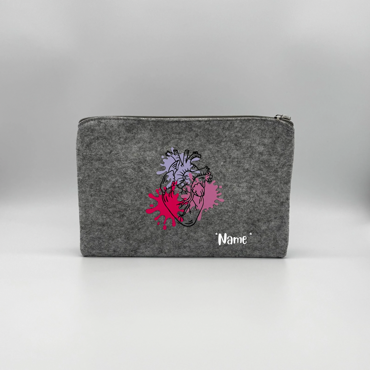 Tasche anatomisches Herz 🫀- hellgrau ( personalisierbar )