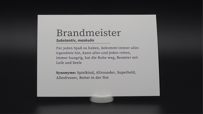 Definition Brandmeister - Postkarte