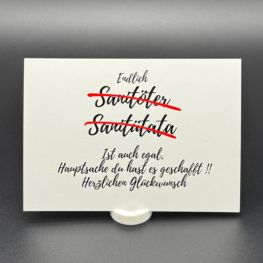 Rettungssanitäter Prüfung bestanden Postkarte