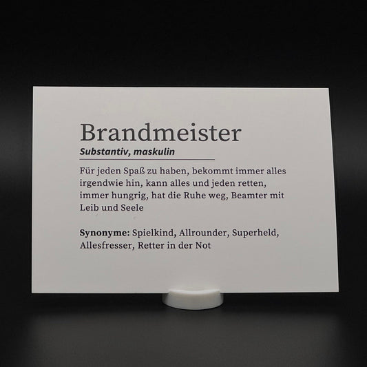 Definition Brandmeister - Postkarte