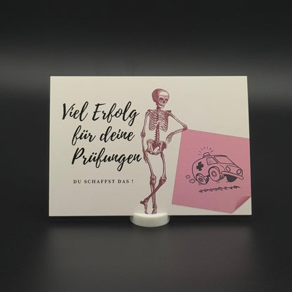 „Viel Erfolg für deine Prüfungen“ - Postkarte