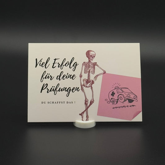 „Viel Erfolg für deine Prüfungen“ - Postkarte