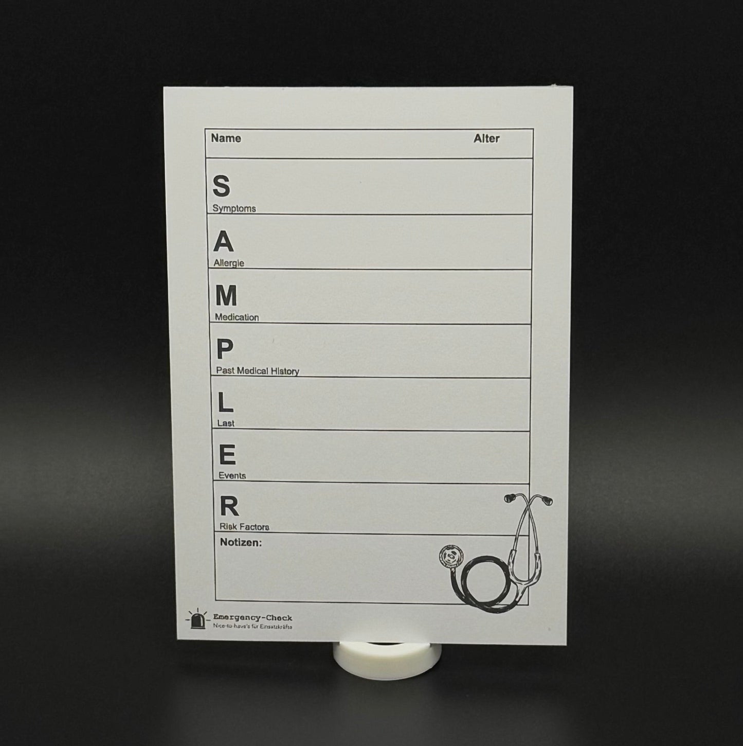 SAMPLER-Schema Hosentaschenblock