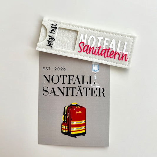 Notfallsanitäter Karte + Schokoriegelhülle