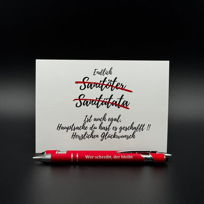 Rettungssanitäter Postkarte + Kulli