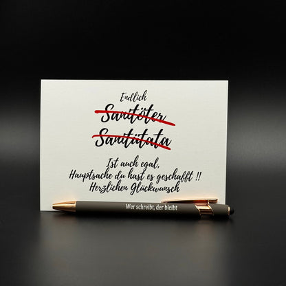 Rettungssanitäter Postkarte + Kulli