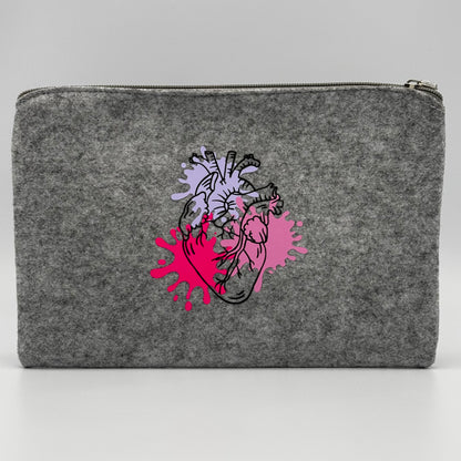 Tasche anatomisches Herz 🫀- hellgrau ( personalisierbar )