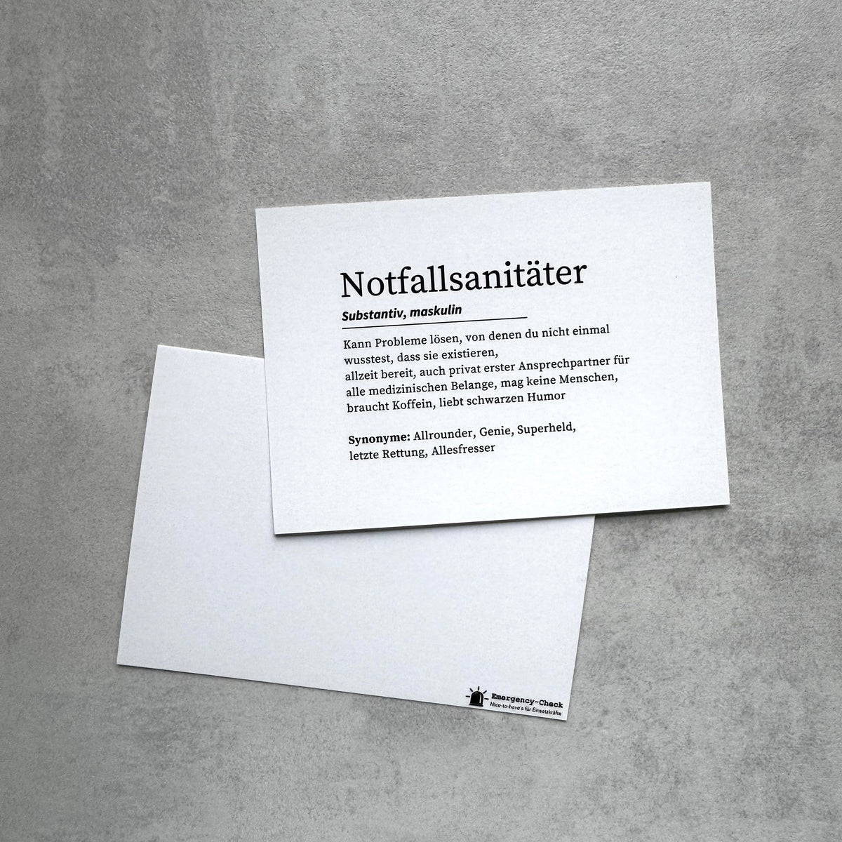 Notfallsanitäter Postkarte / B-Ware