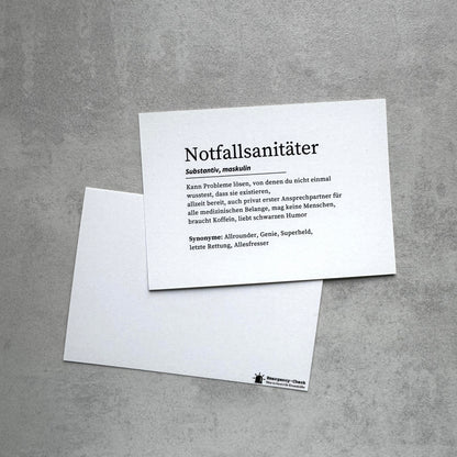 Notfallsanitäter Postkarte / B-Ware