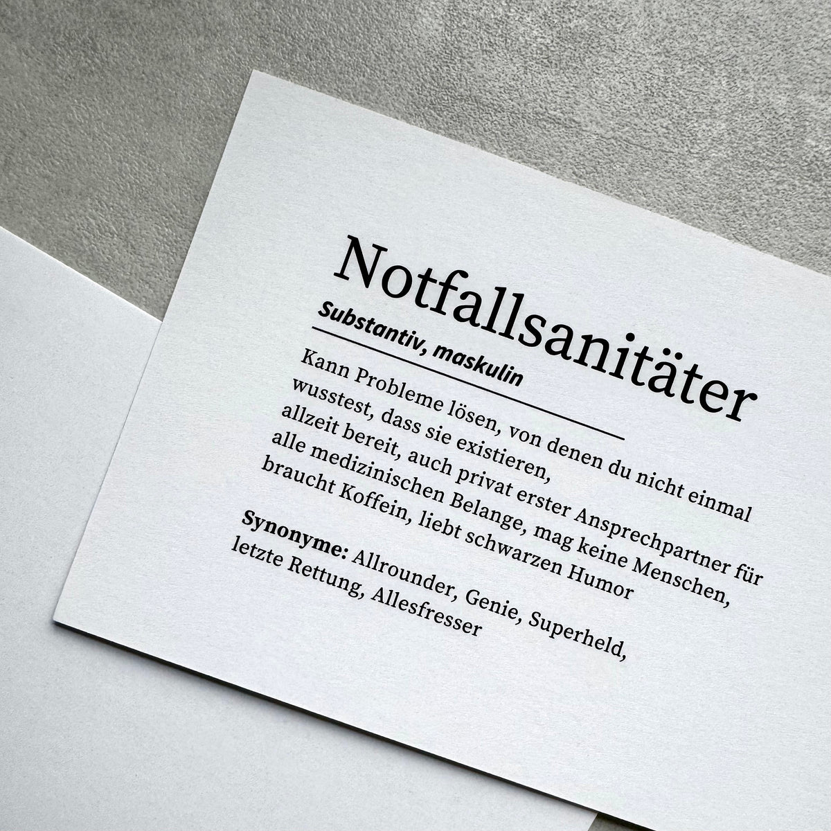 Notfallsanitäter Postkarte / B-Ware