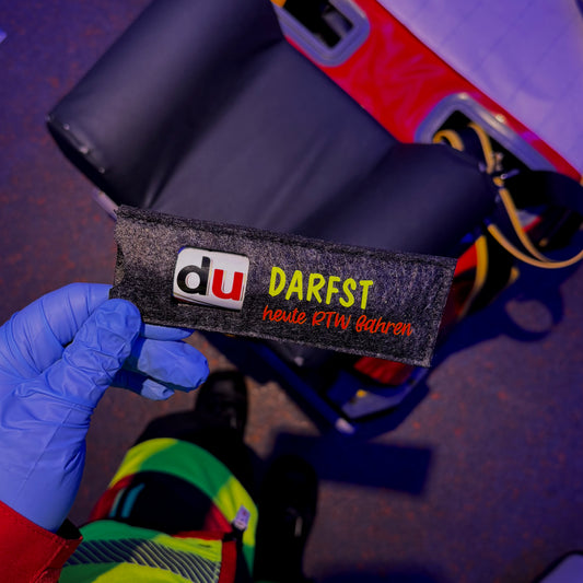 Filzhülle Schokoriegel „RTW fahren“ 🍫 🚑