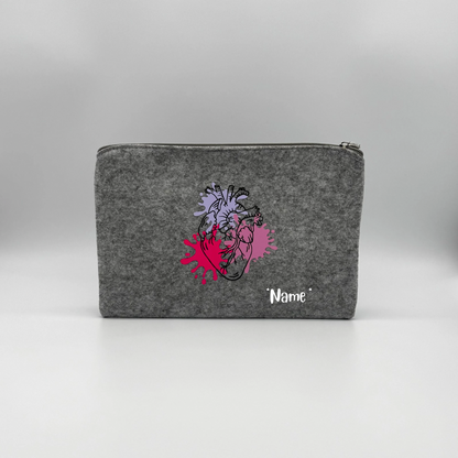 Tasche anatomisches Herz 🫀- hellgrau ( personalisierbar )