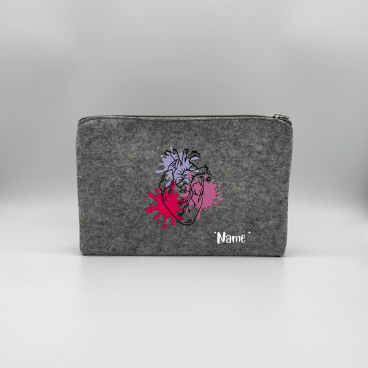 Tasche anatomisches Herz 🫀- hellgrau ( personalisierbar )